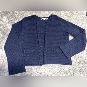 Women’s 8 boden large knit navy cardigan/shawl sweater